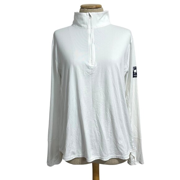 Bloq-Uv White Long Sleeve 1/4 Zip Pullover Shirt X-Large Womens Activewear - Picture 1 of 10